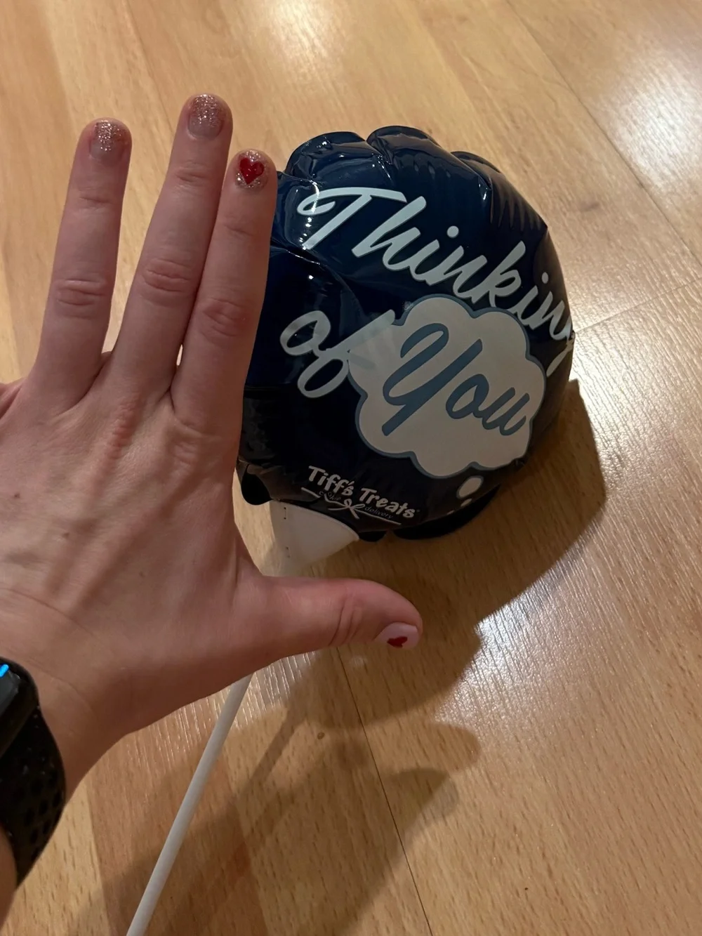 Thinking of You Navy Blue Mylar Balloon Pick